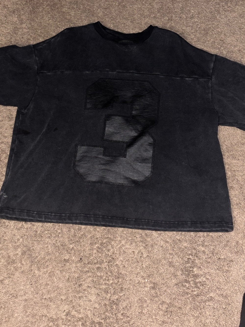 Fashion Nova Black Short-Sleeve Tee with Large '3' Graphic